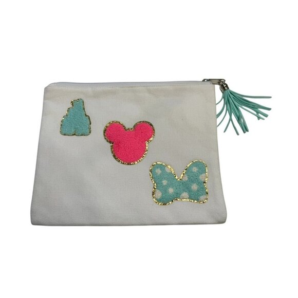 NWT Mickey Mouse-Inspired Canvas Zipper Pouch With Tassel (Magic Band Bag) - Picture 1 of 1